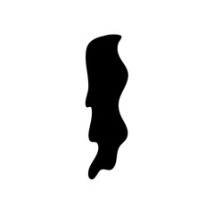 Cartoon teardrops silhouette icon