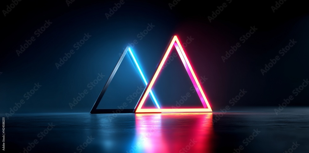 Poster a 3d render of an abstract background with glowing lines and neon lights creates a virtual reality a
