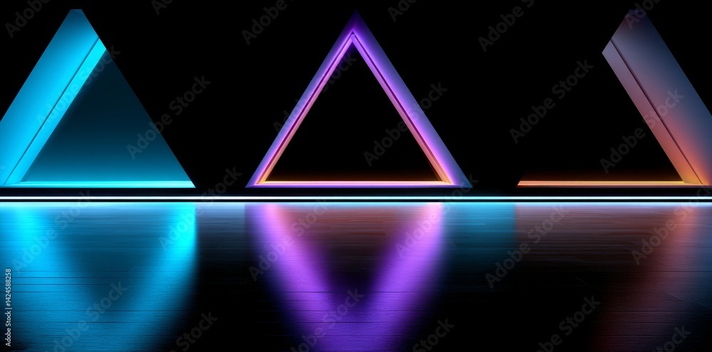 Aufkleber the scene is a 3d render with neon lights, an abstract background, and glowing lines, transporting v