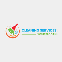home cleaning services logo design vector