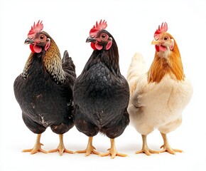 Fototapeta premium Ameraucana Chickens isolated white background 