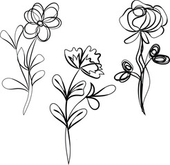 Abstract floral vector design featuring pink lily blossoms and leaf patterns