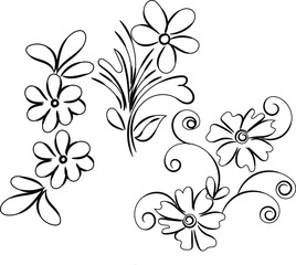 Abstract floral vector design featuring a seamless pattern of ornate flowers and leaves, a beautiful spring illustration of nature's floral art