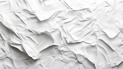 Fototapeta premium Abstract textured white crumpled paper background with natural light shadows