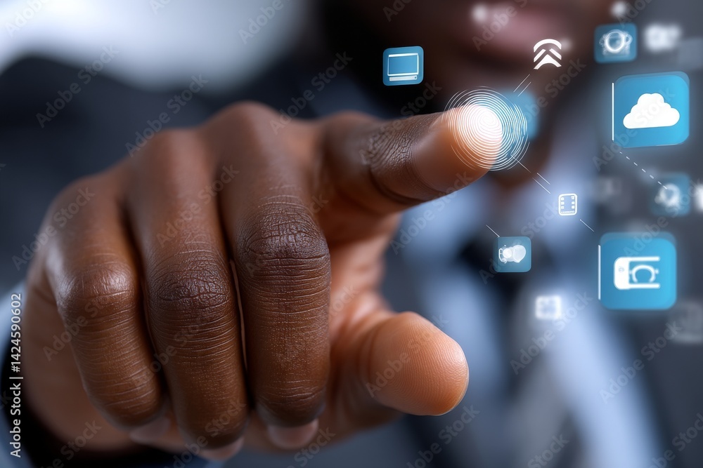 Poster digital transformation involves change management, incorporating the internet of things, new technol