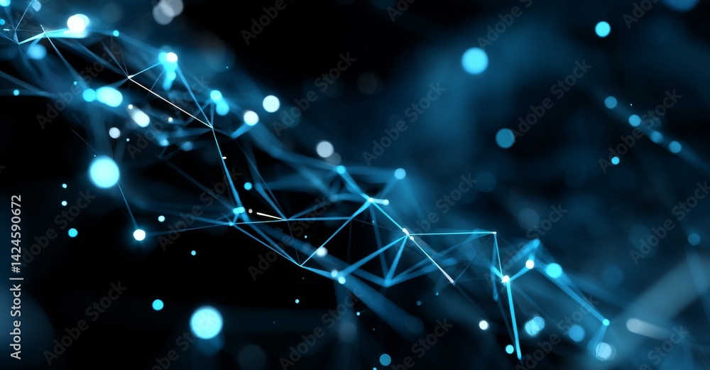 Poster a motherboard is comprised of a digital chip, forming a complex matrix of particles and grid, essent