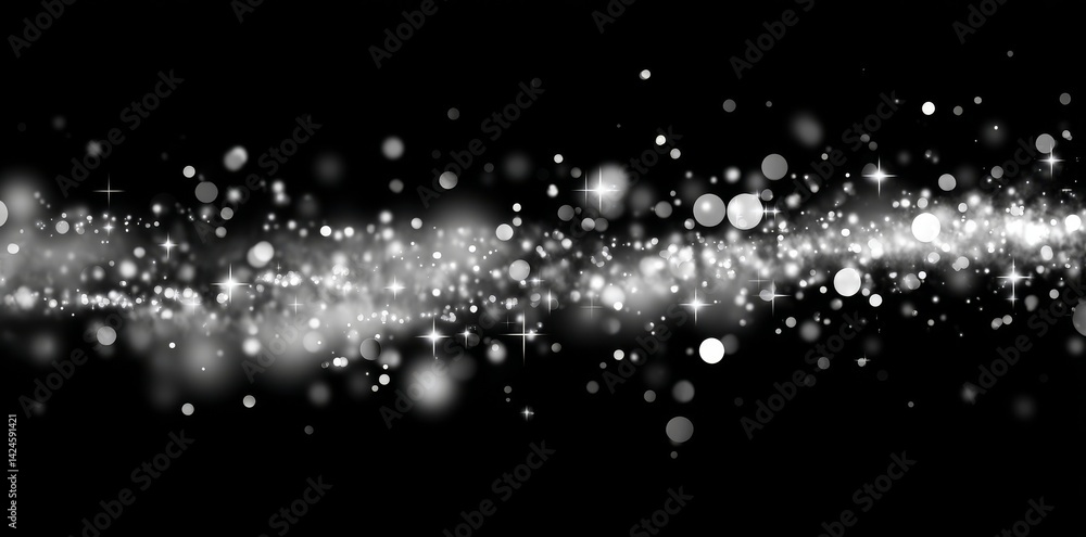 Poster high-resolution environment map featuring a space scene with vibrant stars on a black background, su