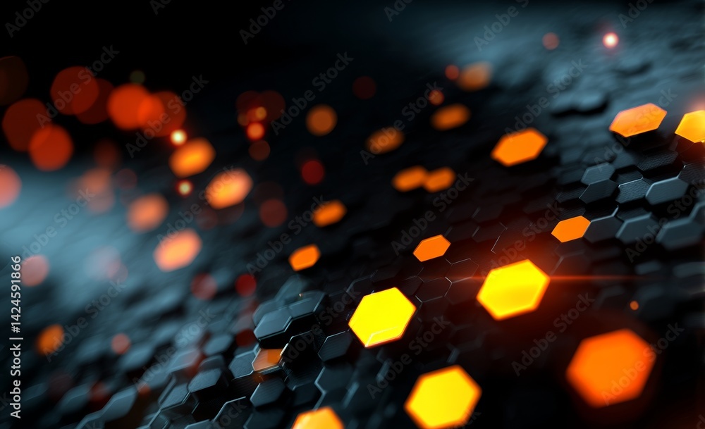 Poster the concept encompasses cyber big data flow, blockchain data fields, and network line connections in