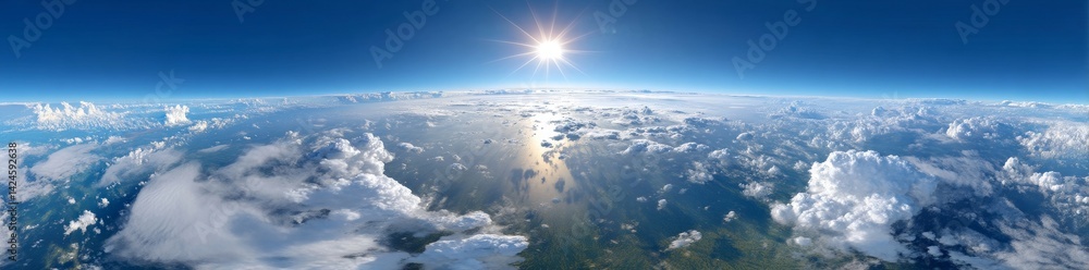 Poster the cloudy sky is captured in a seamless 360 degree spherical panorama, suitable for use as a sky do