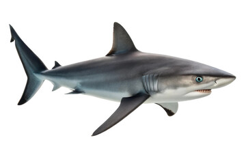 Obraz premium Shark swimming in ocean waters showcasing its sleek body and sharp features for marine education and awareness