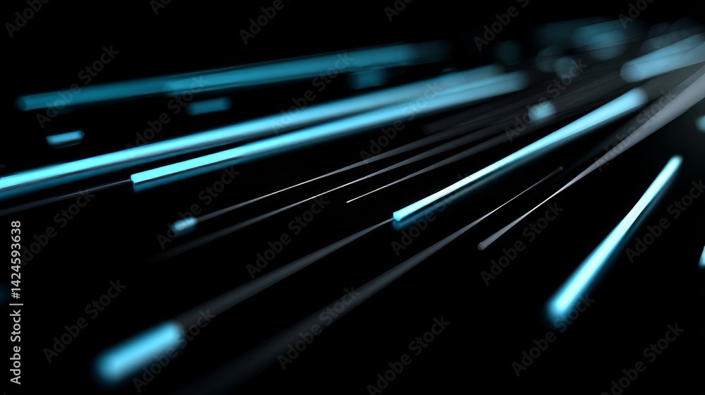 Poster the digital technology stream boasts super fast speed lines coming from a distant background