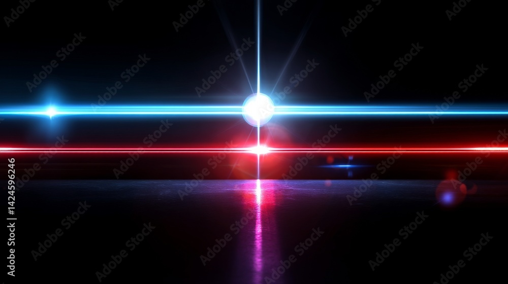 Poster a 3d render featuring an abstract, futuristic neon background with ascending lines that glow is a fa