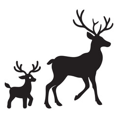 Christmas Reindeer silhouette vector illustration