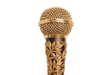 Elegant microphone with ornate design suited for concerts and events, reflecting artistry and craftsmanship