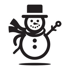 Christmas Snowman silhouette vector illustration