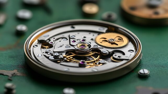 Intricate watch mechanism details - Powered by Adobe