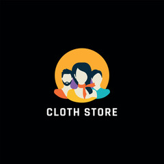clothing fashion store logo design vector