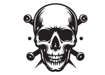 skull head silhouette logo vector, skull logo icon silhouette, human skull death silhouette vector, black human skull head silhouette vector illustration on white background	
