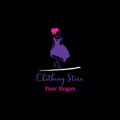 clothing fashion store logo design vector