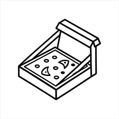  Hand Drawn Pizza Box Design Line Art