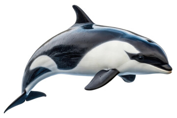 Obraz premium Dolphin swimming gracefully in clear water showcasing vibrant colors and elegant movements for marine conservation awareness