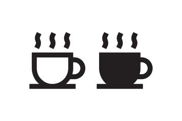 Hot drink cup icons in outline and solid Vector