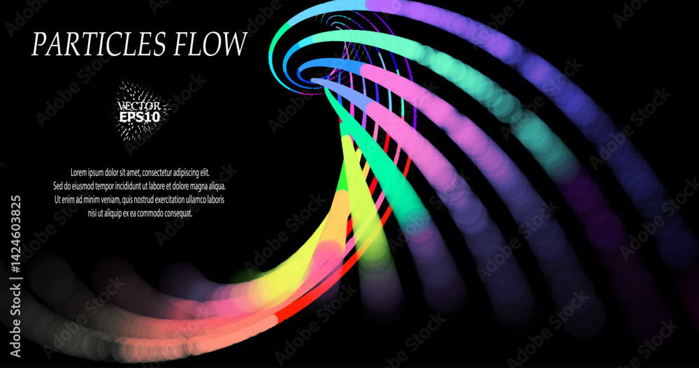 Poster wave pattern vector. 3d glowing abstract digital particles background. technology concept. abstract 