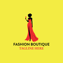 clothing fashion store logo design vector