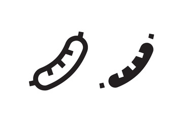 Sausage icons in outline and solid black Vector