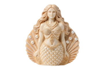 Decor piece featuring a beautifully detailed mermaid with pearls and seashell design for home decor accents