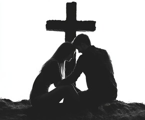 Christian Dating isolated white background