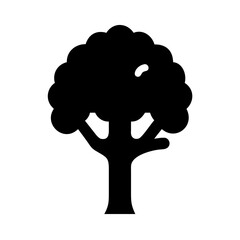 Black tree silhouette vector graphic for nature design and landscape illustration element use