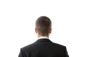 Professional man in suit looking away in a minimalistic setting for career inspiration or business concepts