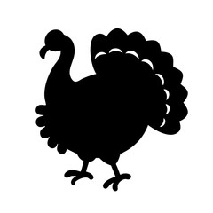 Turkey silhouette vector illustration thanksgiving bird animal poultry farm fowl holiday design graphic art