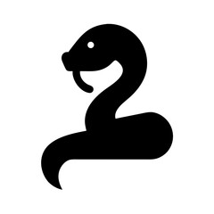 Snake vector illustration black silhouette venomous reptile serpent cobra viper python anaconda icon