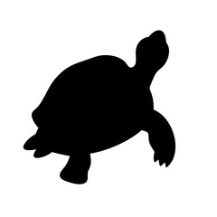 Sea turtle silhouette vector illustration for ocean wildlife marine life conservation design art
