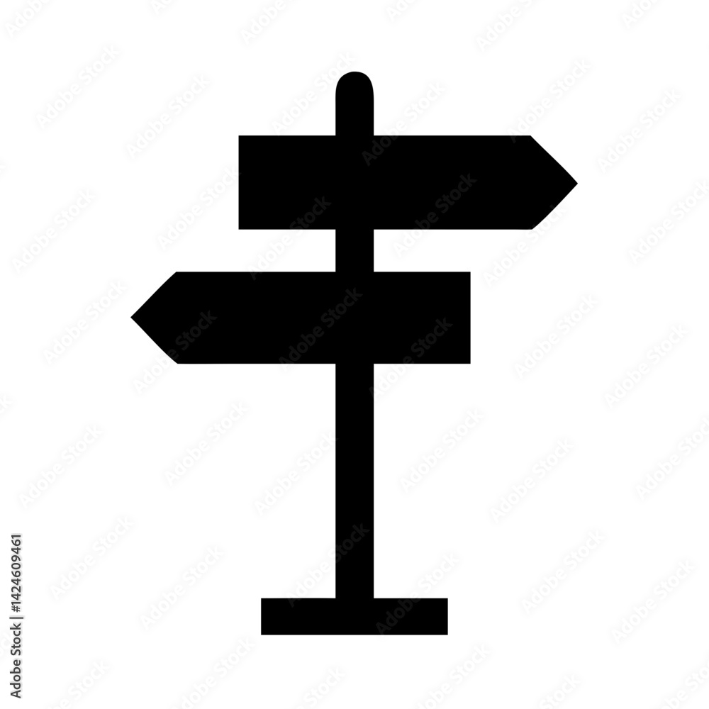 Poster direction sign vector illustration for navigation and guidance wayfinding concept design icon 90