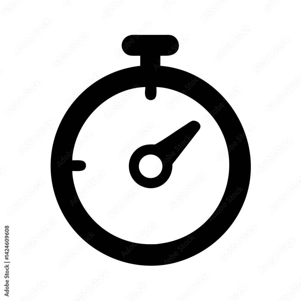 Poster stopwatch timer icon vector illustration for time management and productivity tracking concept desig