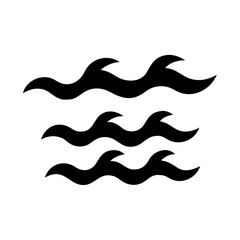 Black and white ocean wave pattern vector illustration sea waves design graphic element art icon shape