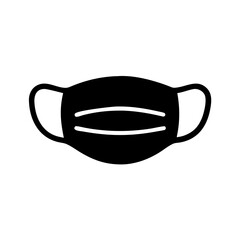 Black medical face mask vector illustration for coronavirus protection and safety equipment