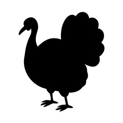 Download black silhouette turkey vector illustration for thanksgiving and autumn season holiday celebration needs