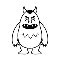 Angry Monster Mash Halloween Vector Icon 