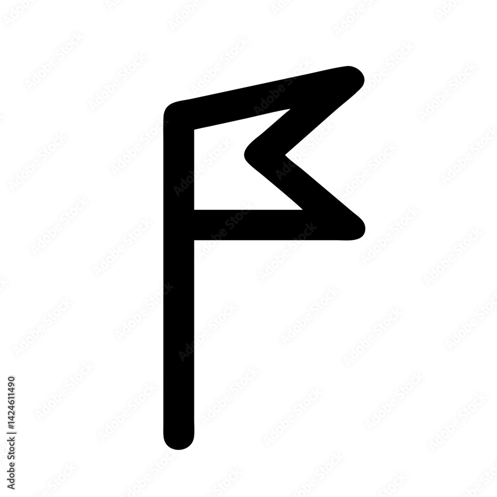 Poster simple black flag icon vector illustration for web design and graphic design projects use cases