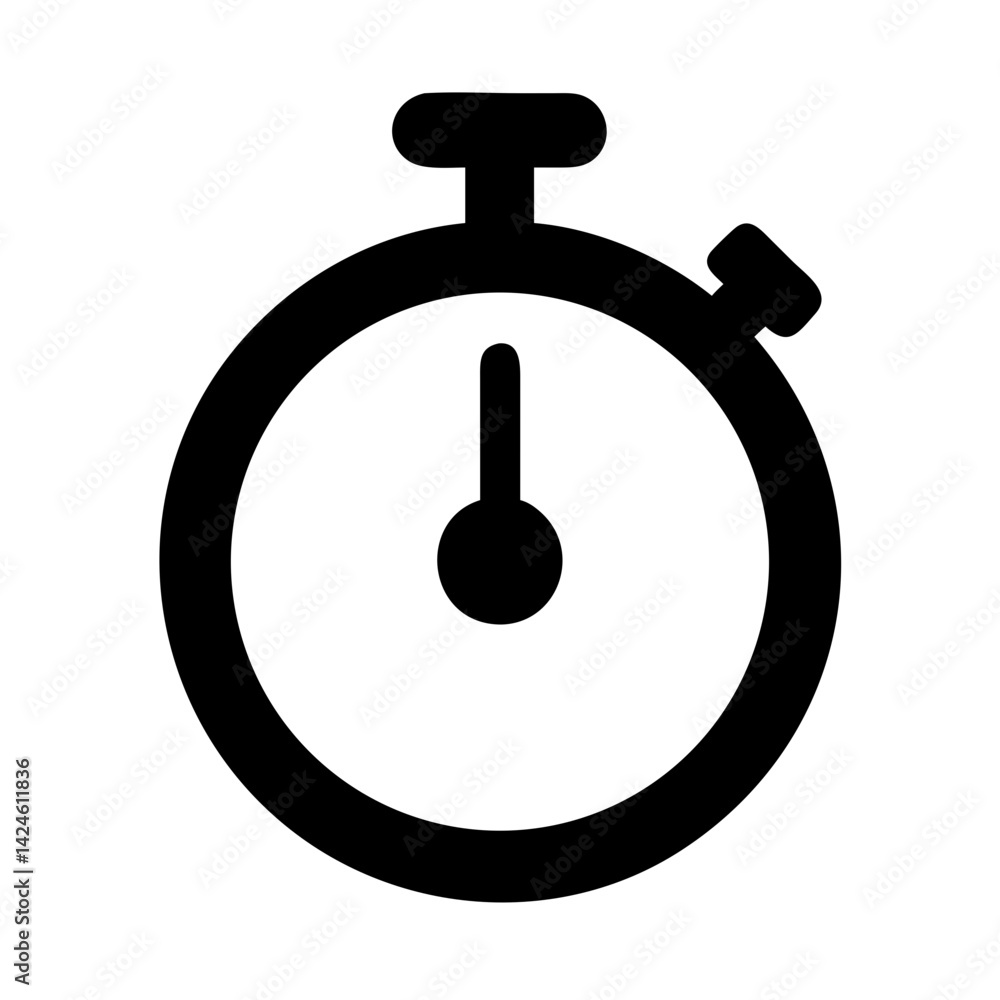 Poster stopwatch timer icon vector illustration for time management deadline and productivity concept