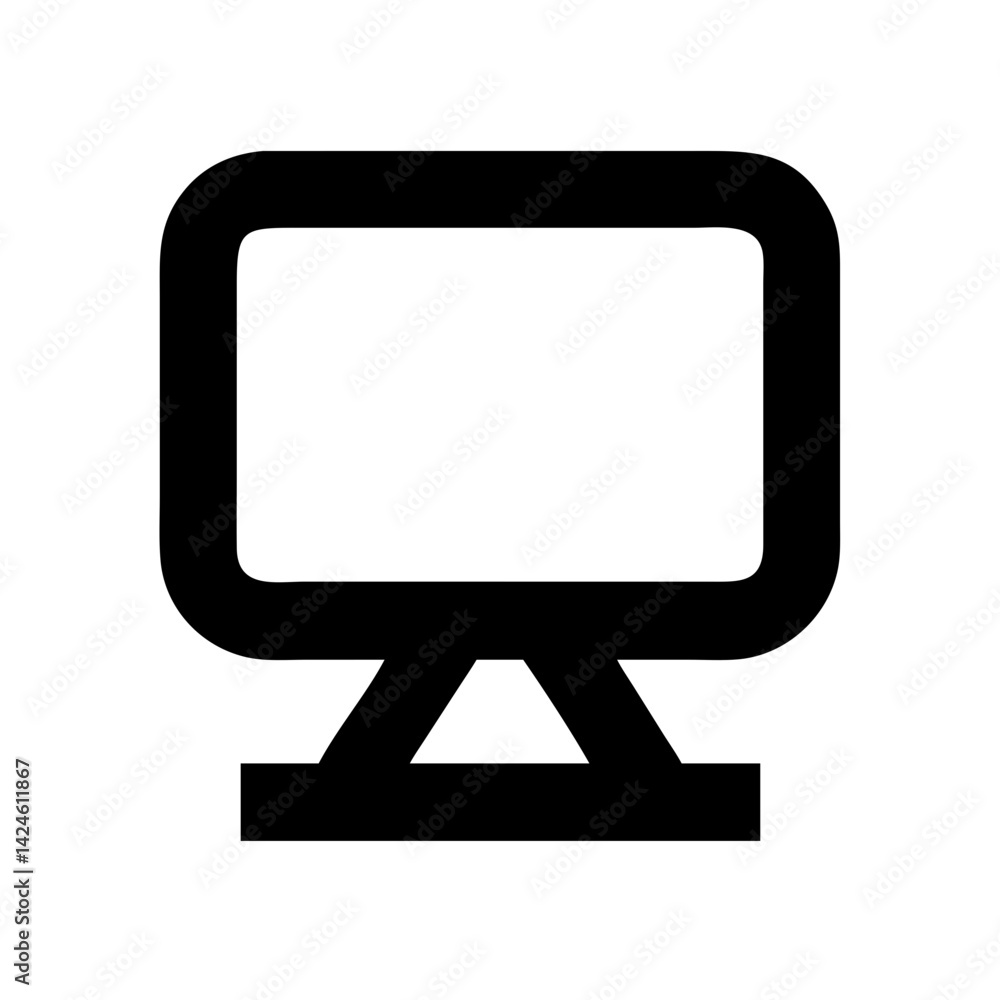 Poster simple computer monitor icon vector illustration for graphic design and web design projects