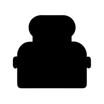 recommend clip art: Black silhouette of a kitchen toaster appliance for breakfast toast and kitchen equipment design