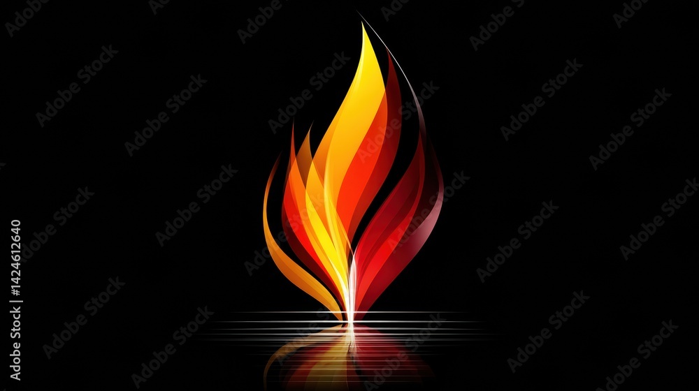 Leinwandbilder symbol of dynamic energy featuring a vibrant flame rising from an oil source with bold colors and sl