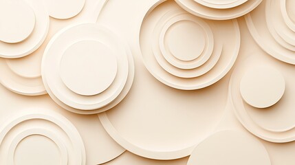 Beige Abstract Circle Pattern.