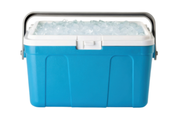 Refreshing cooler filled with ice for summer picnics and outdoor gatherings