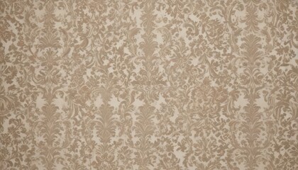 Intricate baroque damask wallpaper; neutral tones create a sophisticated, seamless pattern  , intricate, fabric